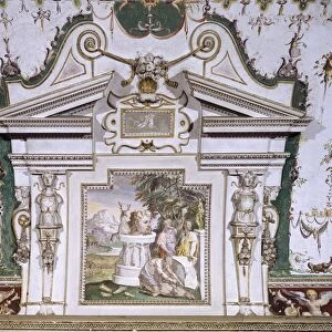 Italy, Lazio Region, Tivoli (Rome province), Villa d Este, Noble apartment, Room of Fountain, Detail of mythological frescoes