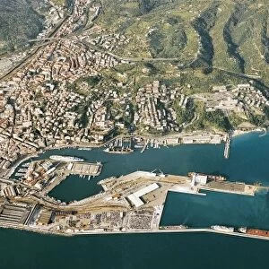 Italy, Liguria Region, Savona, aerial view