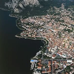 Italy, Lombardy, Lake Como, Lecco, aerial view