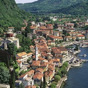 Italy, Lombardy, Varese, Lake Maggiore, Laveno, aerial view