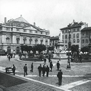 Italy, Milan, Piazza della Scala (Scala Square) at beginning of 1900s