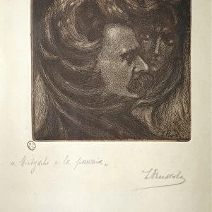 Italy, Milan, Portrait of German philosopher, philologist and writer Friedrich Wilhelm Nietzsche (1844 - 1900) Nietzsche and madness, 1907-08