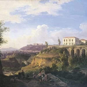Italy, Naples, View of Villa Ruffo homestead in Capodimonte by Salvatore Fergola, oil on canvas, 1826