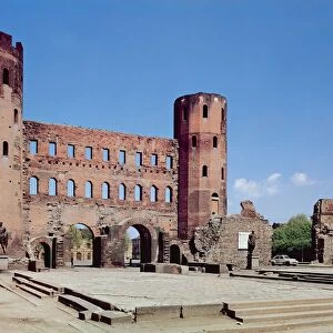 Italy, Piedmont Region, Turin, Porta Palatina, ancient Roman gate