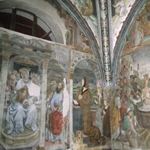 Italy, Piedmont, Serralunga di Crea, Sacro Monte di Crea, Basilica of Santa Maria Assunta, chapel, frescoes