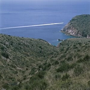 Italy, Sardinia Region, Province of Sassari, Island of Tavolara from Capo Figari