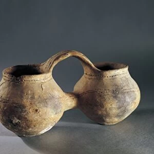 Italy, Sicily, Erice, terracotta pot with two containers