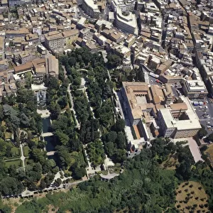 Italy, Tivoli, aerial view of Villa d Este