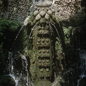 Italy, Tivoli, Goddess Nature fountain at Villa d Este