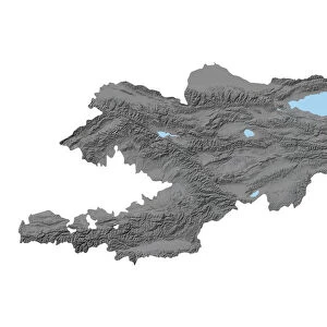 Kyrgyzstan, Relief Map