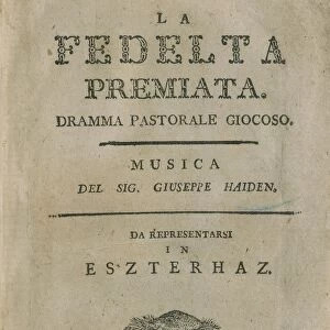 La fedelta premiata (Fidelity Rewarded), by Franz Joseph Haydn (1732-1809), 1781, frontispiece