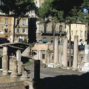 Largo di Torre Argentina, a square in Rome, Italy, that contains the remains of four