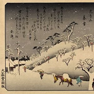 Lingering snow at Asukayama, 1838. Utagawa Hiroshiga (1797-1858) Japanese Uukiyo-e artist