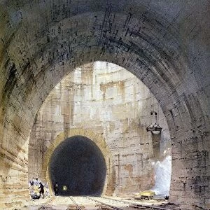 London, Ventilation shaft on Kilsby Tunnel. Engineer Robert Stephenson. From J Bourne