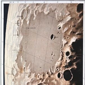 Lunar surface, 1857. Surface of the Moon in the region of Mare Crisium at New Moon