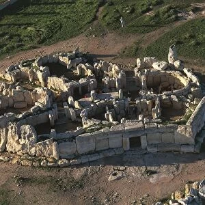 Malta, Hagar Qim, Megalithic temple, 2800-2400 bc, aerial view