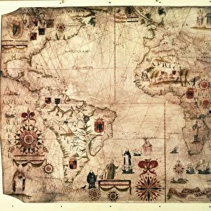 Map of Africa and South America by Domingo Sanchez, 1618