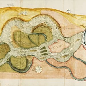 Map of disputed lands between Pomaro, Bozzole and Valmacca in domain of Monferrato and Frascarolo in domain of Milan, 17th Century