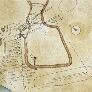 Map of the forums and the Palatine Hill, drawing