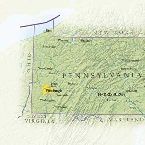Map of Pennsylvania, close-up