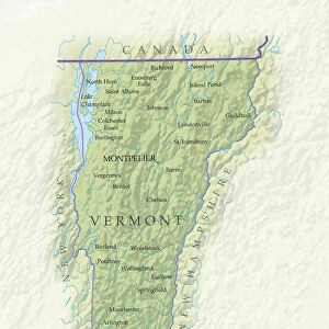 Map of Vermont, close-up