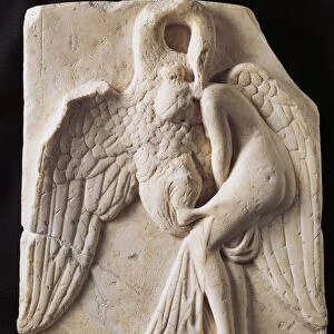 Marble relief depicting Leda and swan