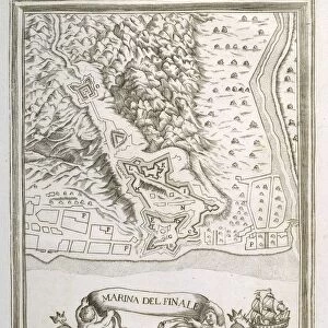 Marina di Finale, Finale Ligure, Liguria Region, Map by Giovanni Battista Sesti, from, Piante delle citta in questo Stato di Milano, Milan, 1707