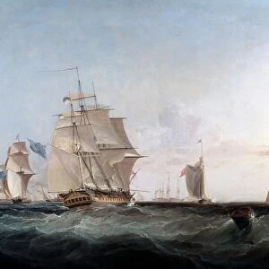 Merchantmen and other shipping in the English Channel Oil on canvas by the British