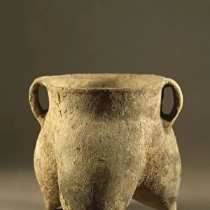 Neolithic grey pottery tripod vessel from China