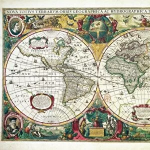 Nova totius Terrarum Orbis Geographica ac hydrographica tabula, by Henricus Hondius, Amsterdam, illustrated copperplate, 1630