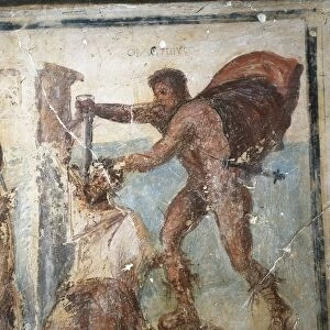 Oedipus killing his father Laius, King of Thebes, fresco