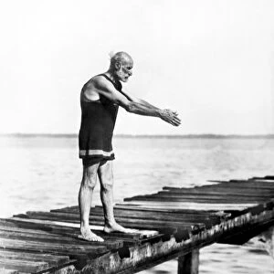 An Old Man Prepares To Dive