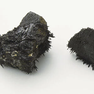 Three pieces of magnetic mineral