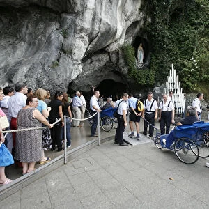 Pilgrims at the Lourdes grotto