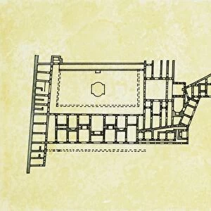 Plan of Roman Golden House Domus Aurea, 1st century AD, drawing