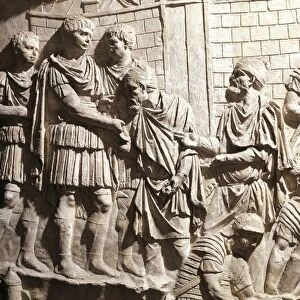 Plaster-cast from Trajans Column, detail, Trajan receiving two Barbarian leaders