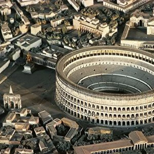 Plastic model of Imperial Rome during Age of Constantine, designed by architect Italo Gismondi in 1 / 250 scale, detail with Colosseum or Flavian Amphiteatre