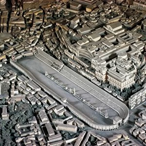 Plastic model of Imperial Rome during Age of Constantine, detail representing Circus Maximus