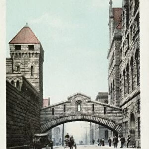 Postcard of Bridge of Sighs in Pittsburgh. 1903, Postcard of Bridge of Sighs in Pittsburgh