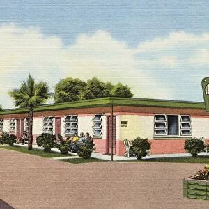 Postcard Featuring the Moonglo Motel Apartments. 1954, Postcard Featuring the Moonglo Motel Apartments