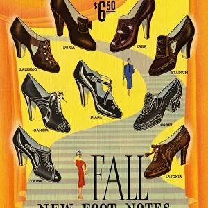 Postcard for Physical Culture Shoes. ca. 1938, A postcard invitation for an advance showing of the fall line of Physical Comfort shoes in 1938