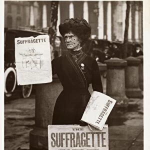 Postcard of a Suffragette Holding Newspapers. Postcard of a Suffragette Holding Newspapers