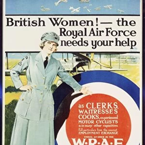 Poster for Air Force recruitment of women (WRAF), from World War II