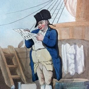 The Purser, 1799. Print by Thomas Rowlandson (1756-1827). Aquatint