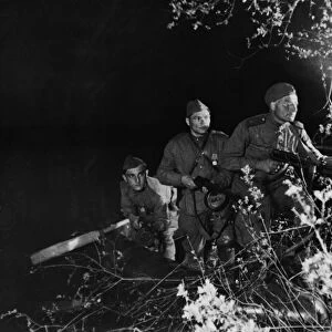 Red army soldiers on night reconnaisance on the first baltic front, world war 2, june 1944
