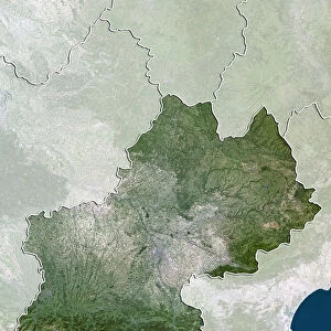 Region of Midi-Pyrenees, France, True Colour Satellite Image