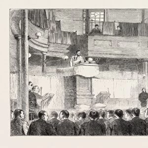 Religious Services in Jail: the Protestant Chapel, Millbank, London, Uk, 1873 Engraving