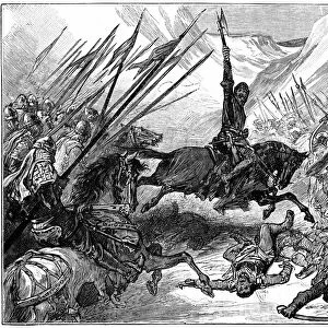 Richard I, Coeur de Lion, (1157-1199) at the Battle of Arsuf, 1191. Richard son of Henry II