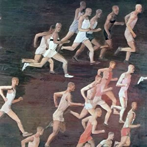 Running, Alexander Alexandrovich Deyneka (Dieneka - 1899-1969) Russian modernist