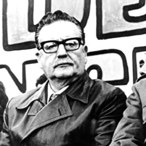 Salvador Allende Gossens 1908 -1973 (left) president of Chile 1970-73, with Fidel Castro born 1926